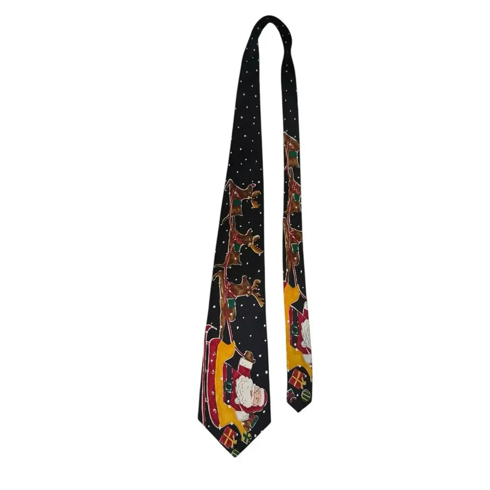 Save The Children Pete Age 13 Ho Hi Hi Santa Claus Sleigh Reindeer Necktie